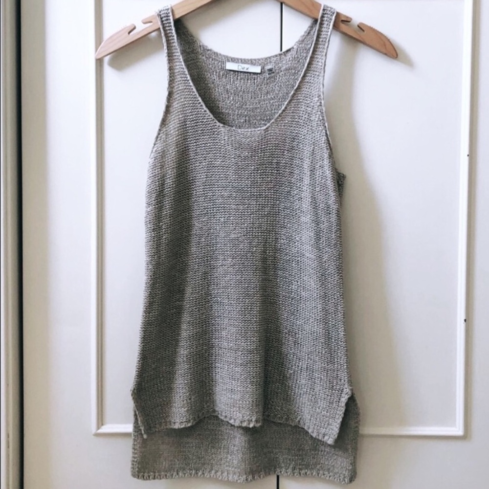 Dex gray minimalist loose knit stretchy lightweight summer tank top